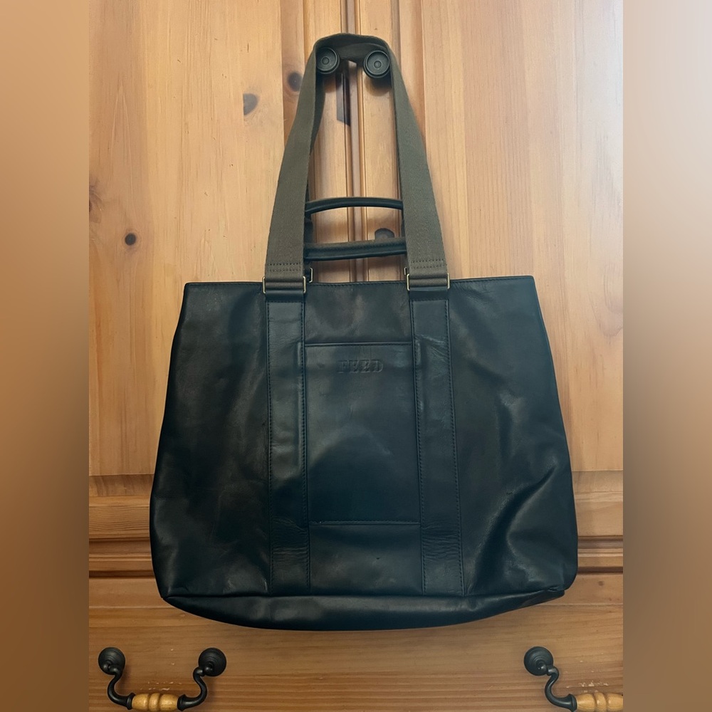 FEED black leather work bag